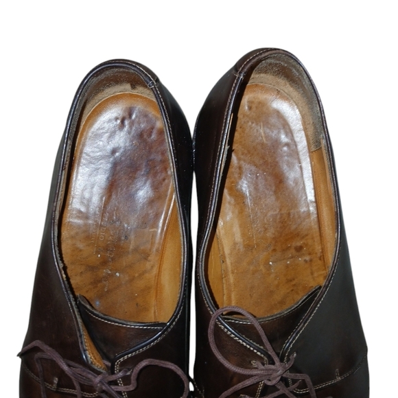 Salvatore Ferragamo Oxfords Men's Brown Leather Lace Up Shoes Size 12 - Picture 4 of 16